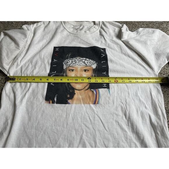 Vintage FRCHS LA X Aaliyah Graphic White Long Sleeve T Shirt Unisex Large - Picture 4 of 5